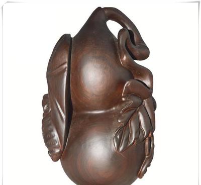 恒發(fā)廠家直銷 26CM黑檀招財(cái)葫蘆擺件工藝品 開業(yè)家居辦公葫