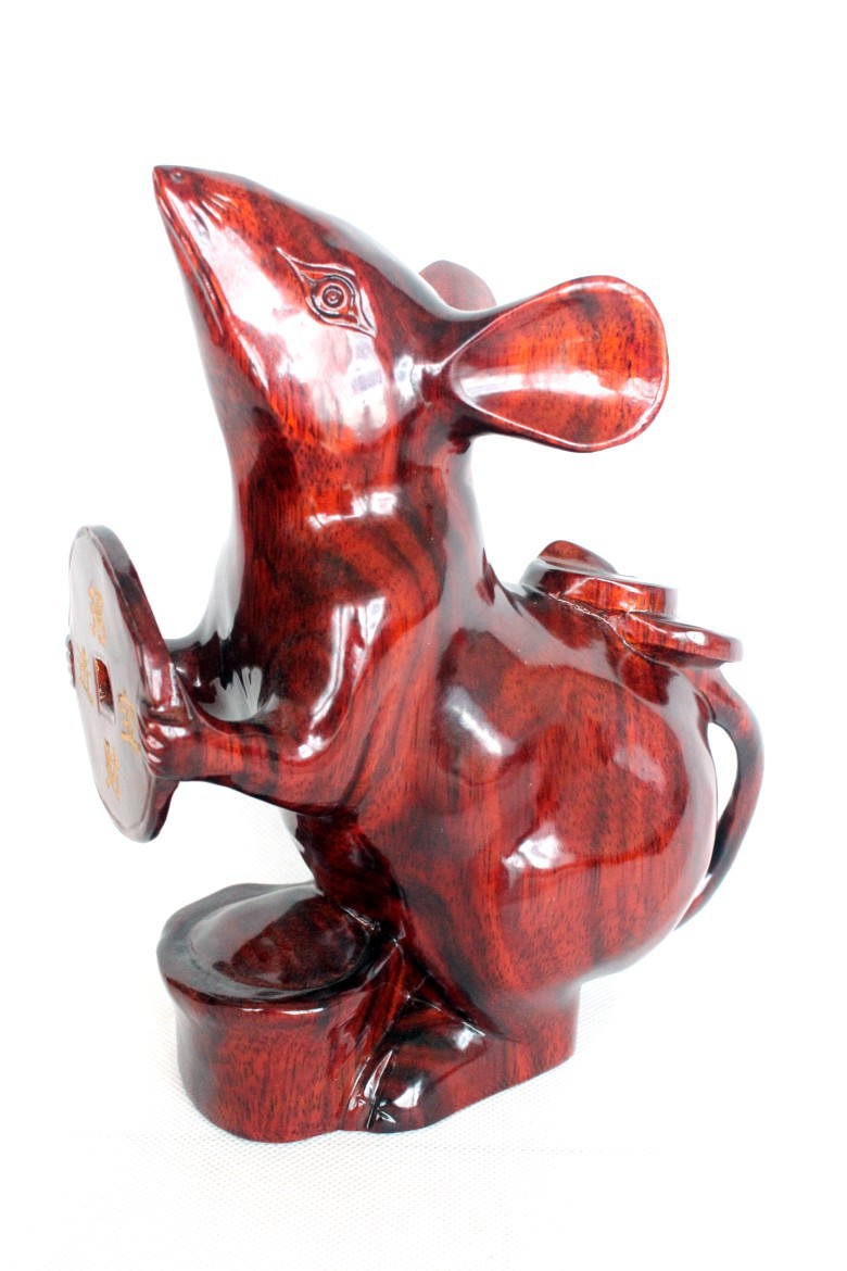 【十二生肖 木雕工藝品老鼠 招財鼠 風水擺件 一本萬利 生日禮品CQ】價格,廠家,圖片,木質、竹質工藝品,如皋市下原鎮振新紅木工藝品廠-