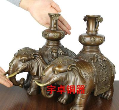 【宇卓純銅動物擺件平安吉祥大象、 商務禮品花瓶對象工藝品招財】價格_廠家_圖片 -