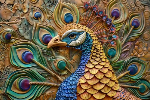 工藝品清新立體浮雕孔雀——海報設計欣賞