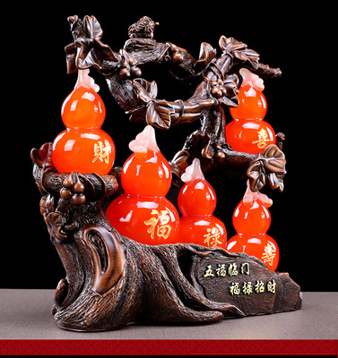 湯河店樹脂仿玉工藝品 招財葫蘆擺件，點(diǎn)綴家居新風(fēng)尚