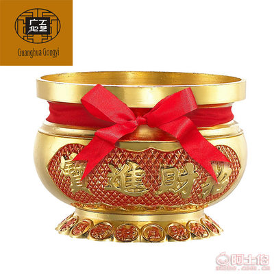 廣化工藝品廠 4寸5寸6寸無耳香爐，銅錢紋飾招財進(jìn)寶